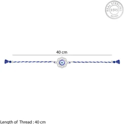 Silver Floral Evil Eye Rakhi