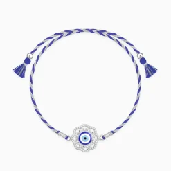 Silver Floral Evil Eye Rakhi