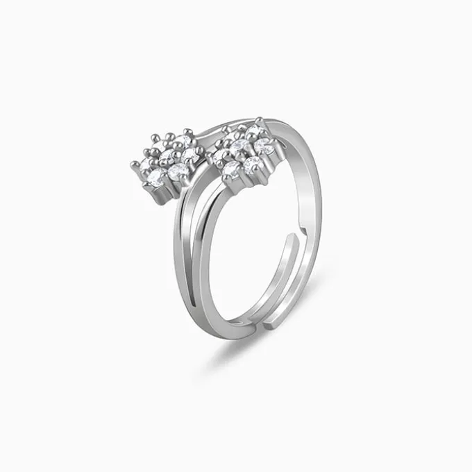 Silver Floral Memory Ring