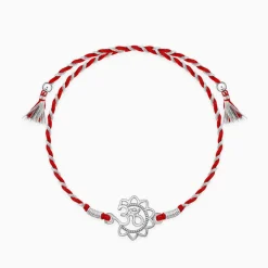 Silver Floral Om Rakhi