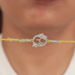Silver Floral Omkara Rakhi