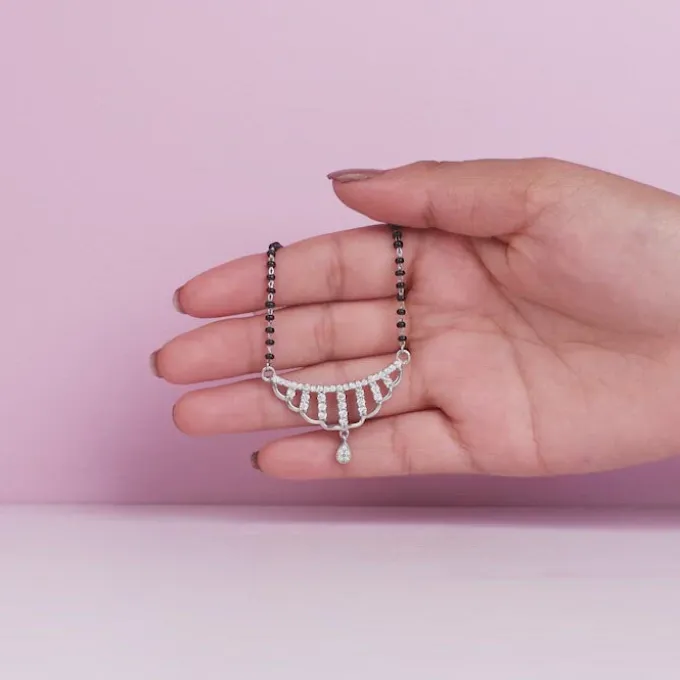 Silver Floral Paradise Mangalsutra