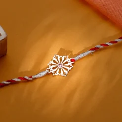 Silver Floral Rakhi