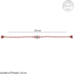 Silver Floral Square Rakhi