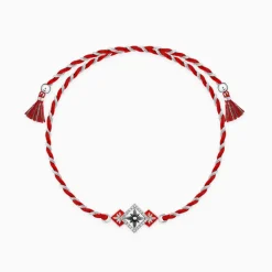 Silver Floral Square Rakhi