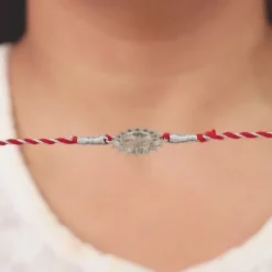 Silver Floret Om Rakhi
