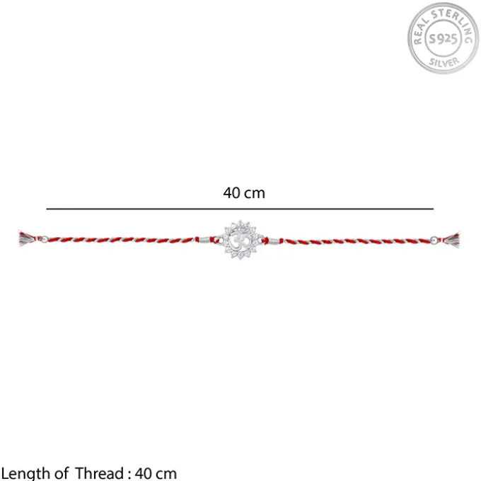 Silver Floret Om Rakhi