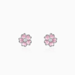 Silver Flower Fling Kids Earrings