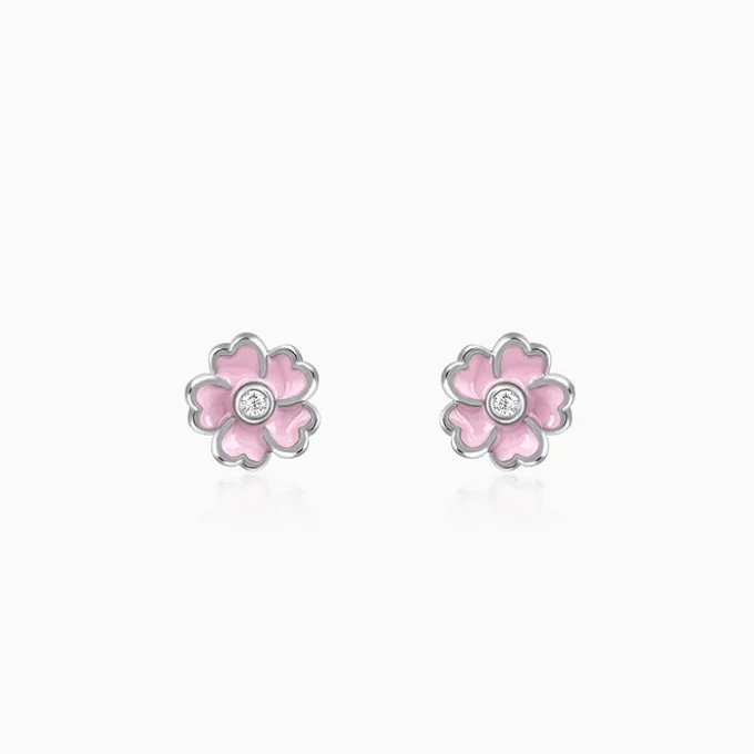Silver Flower Fling Kids Earrings