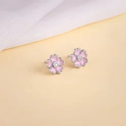 Silver Flower Fling Kids Earrings