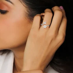 Silver Flower Girl Ring