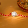 Silver Flower Pearl Rakhi