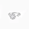 Silver Flower Twist Ring