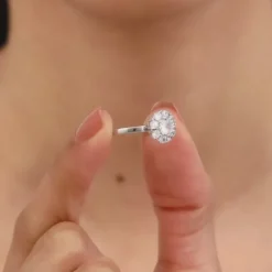 Silver Flower Twist Ring