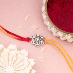 Silver Flowery Rakhi