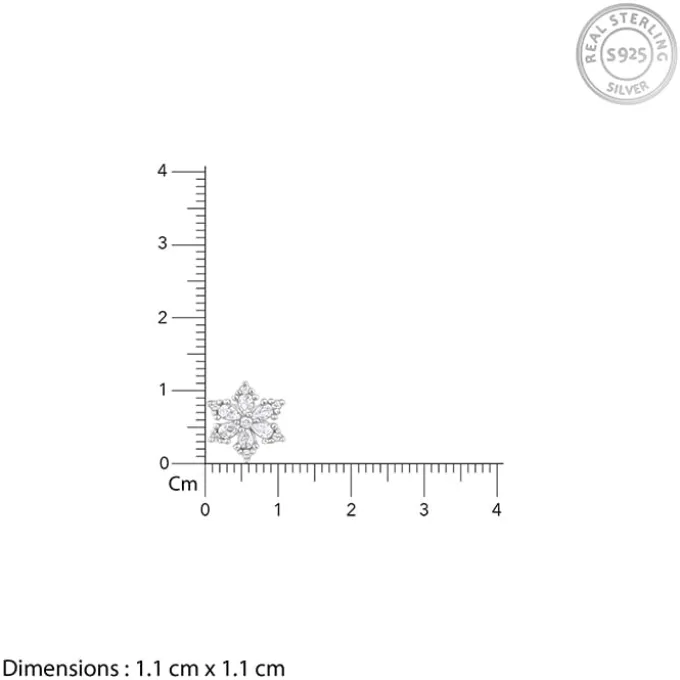 Silver Flowery Snowflake Studs