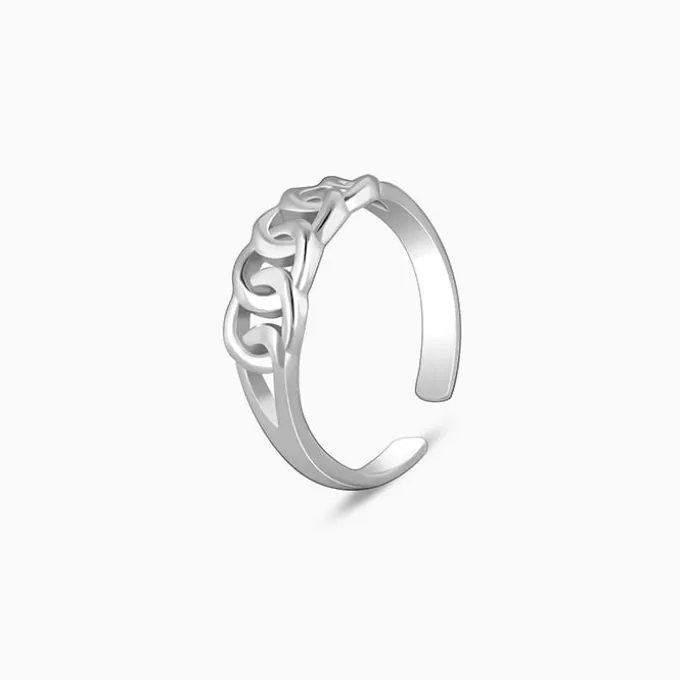 Silver Flowing Links Toe Rings