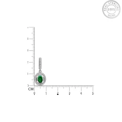Silver Forest Green Drop Earrings