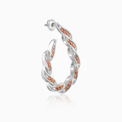 Silver Gaia Hoop Earrings