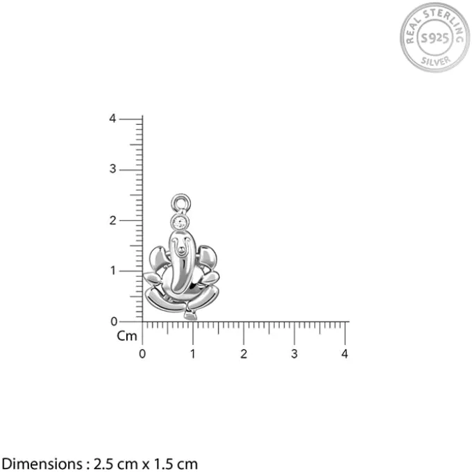 Silver Ganapathi Pendant with Link Chain For Him