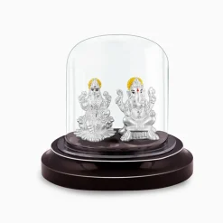 Silver Ganesh Lakshmi Idol
