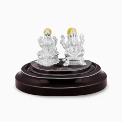 Silver Ganesh Lakshmi Idol