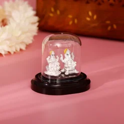 Silver Ganesh Lakshmi Idol