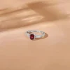 Silver Garnet Squircle Ring For Him