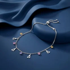 Silver Geometric Charm Choker Necklace