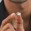 Silver Geometric Glimmer Ring For Him