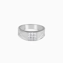 Silver Geometric Glimmer Ring For Him