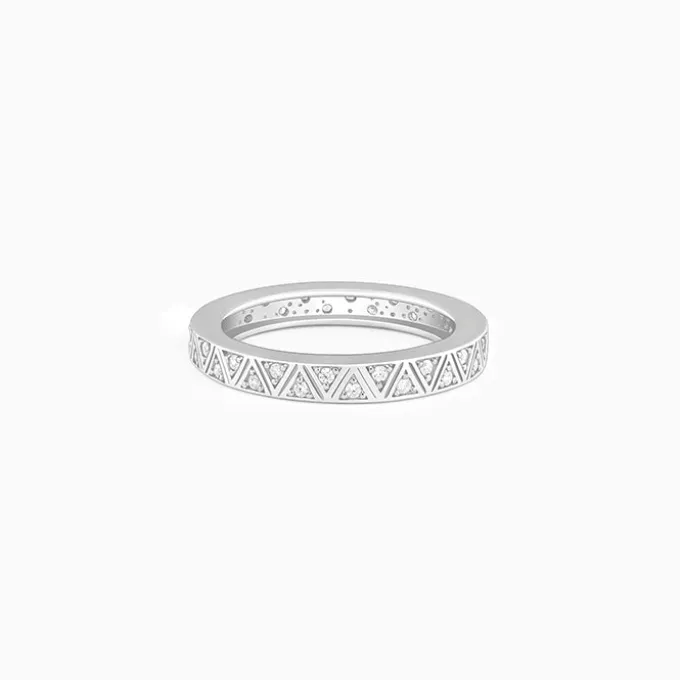 Silver Geometric Triangle Ring For Him