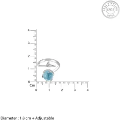Silver Gleaming Blue Fish Tail Ring
