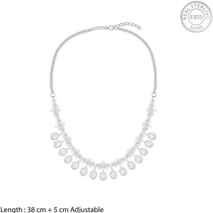Silver Gleaming Bridal Necklace