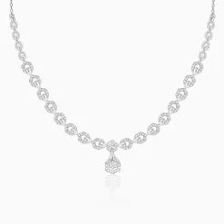 Silver Glittering Hexagon Necklace
