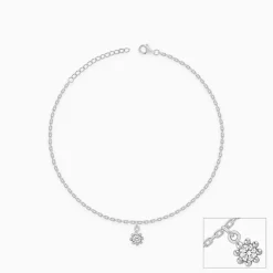 Silver Glow Linked Chain Anklet