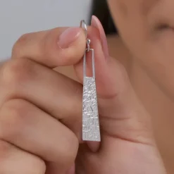 Silver Glowy Bar Danglers