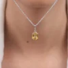 Silver Grace Citrine Pendant With Link Chain