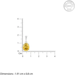 Silver Grace Citrine Pendant With Link Chain