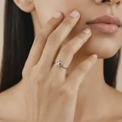 Silver Graceful Bow Ring