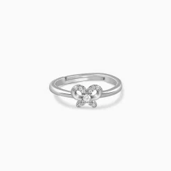 Silver Graceful Bow Ring