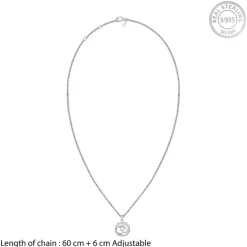 Silver Graceful Om Pendant With Box Chain For Him