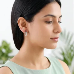 Silver Graduated Link Earrings