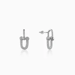 Silver Graduated Link Earrings