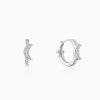 Silver Half Moon Hoop Earrings