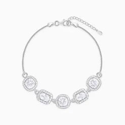 Silver Haloed Elegance Bracelet