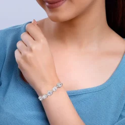 Silver Haloed Elegance Bracelet