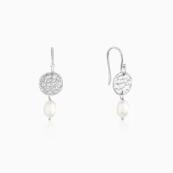 Silver Hammered Earrings