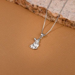 Silver Hanuman Pendant With Box Chain For Him