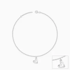 Silver Happy Heart Anklet